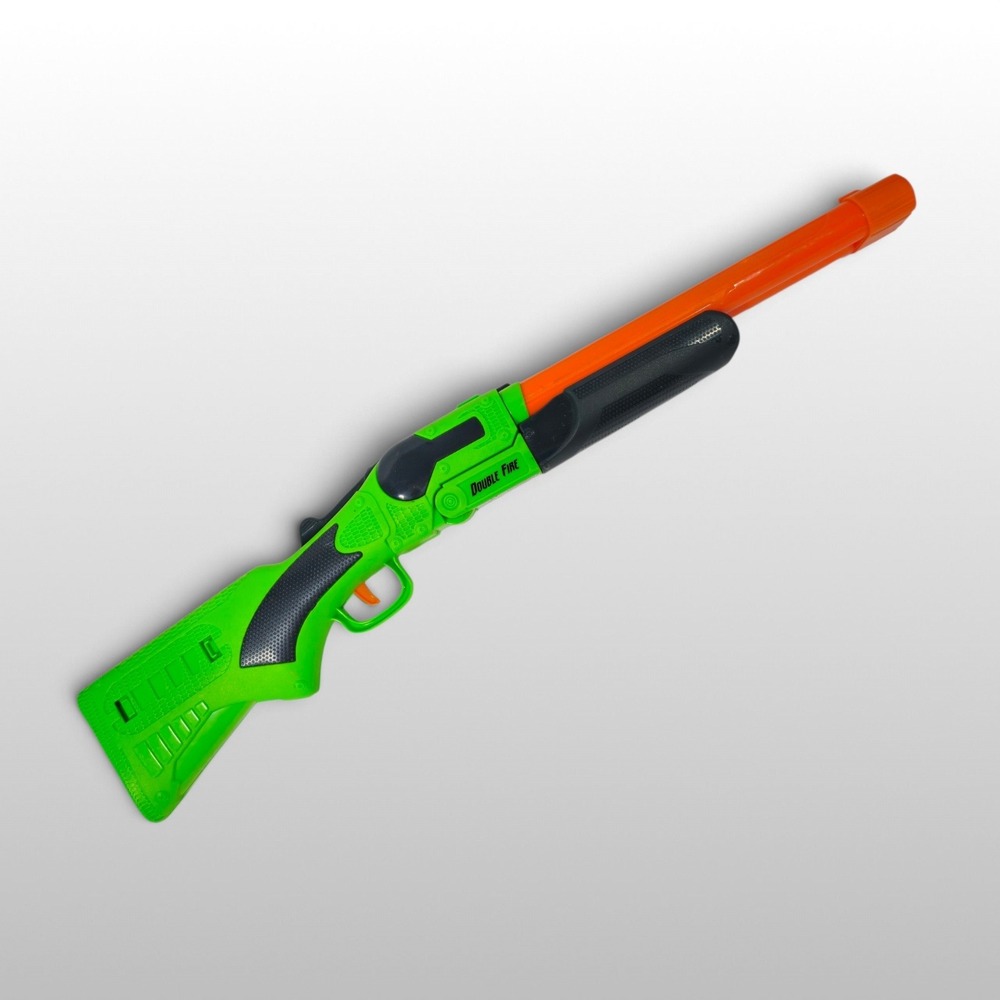 Double Fire Dart Blaster Shotgun Toy Adventure Force Green Foam Dart Action